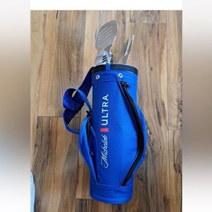 New Michelob Ultra Golf Bag 15" Mini 3 Piece BBQ Set...great gift idea